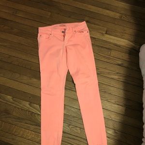 Express jeans in bright peach, perfect for Easter!